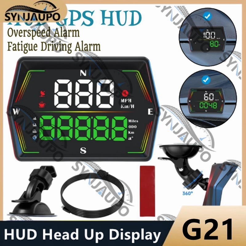 HUD G21 GPS Car Head-Up Display Velocímetro Digital MPH KMH Fonte Grande Com Alarme De Excesso De Velocidade Para Todos