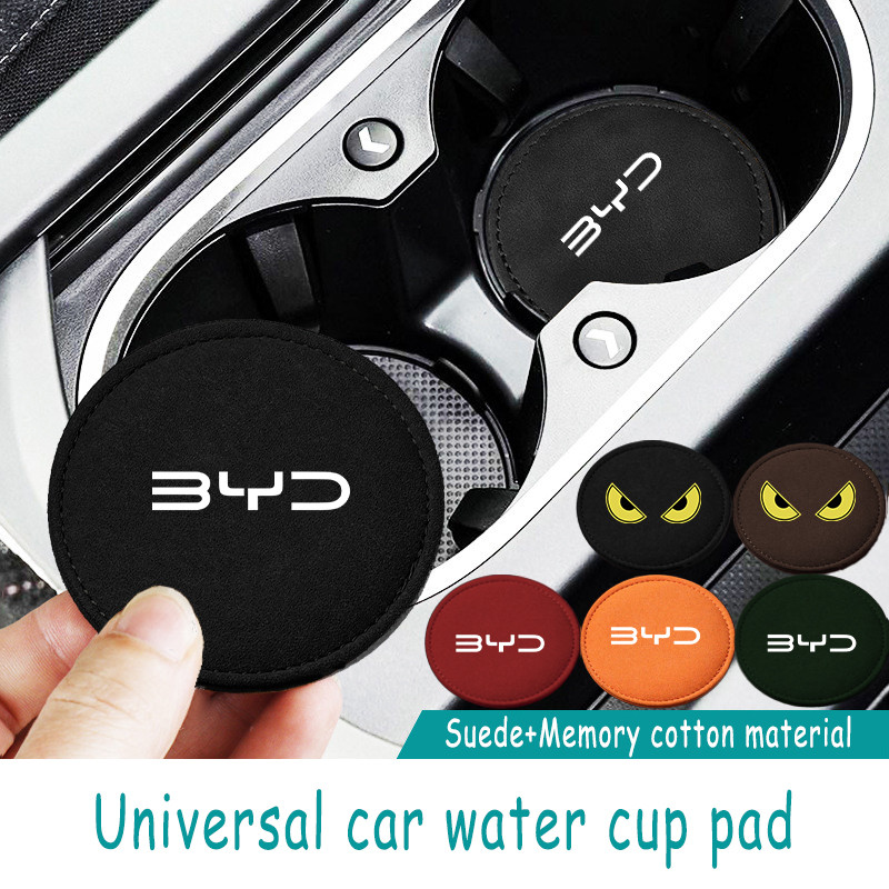 BYD Car coaster camurça de viagem car coaster insert antiderrapante pad BYD Dolphin Plus Dolphin Mini BYD Seal Yuan Plus