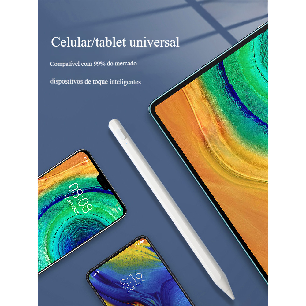Caneta stylus capacitiva universal para escrita à mão, adequada para tablets e celulares Apple Android
