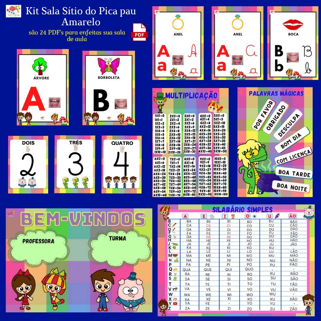 Kit Enfeite Sala de Aula Sítio do Pica pau amarelo