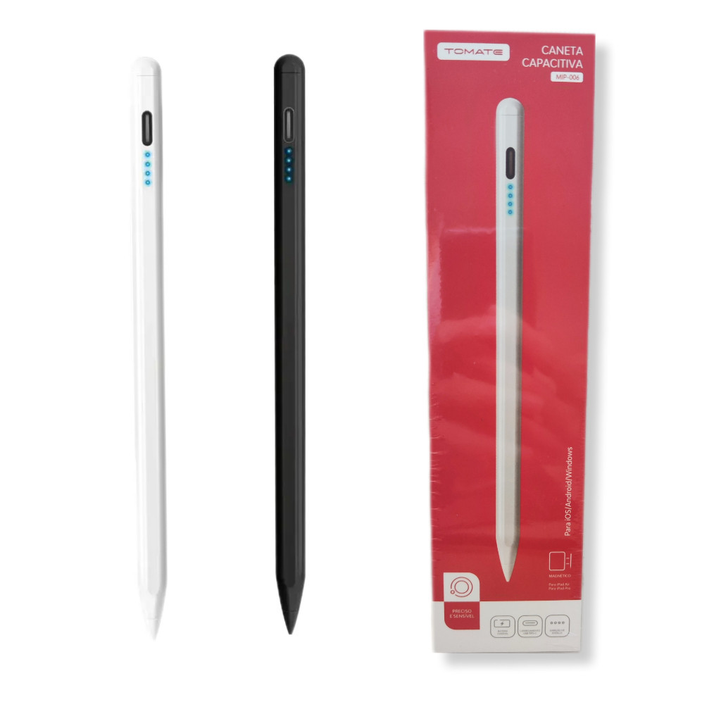 Caneta Touch Screen Capacitiva Ponta Fina Universal Desenho Para Celular Tablet e Ios MIP-006 Tomate