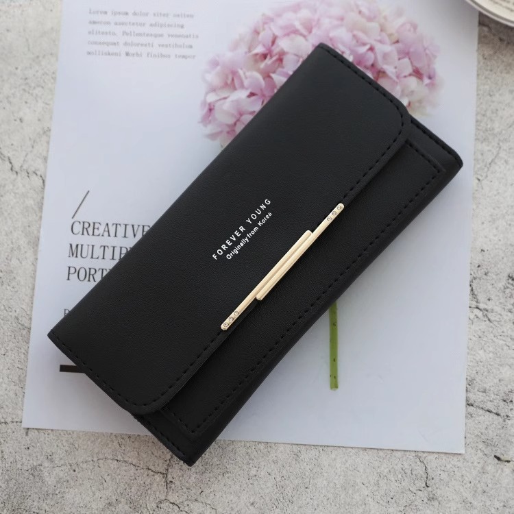 Carteira feminina estilo longo novo estilo japonês coreano grande capacidade Multi-Slot para cartão moda simples All-Mat