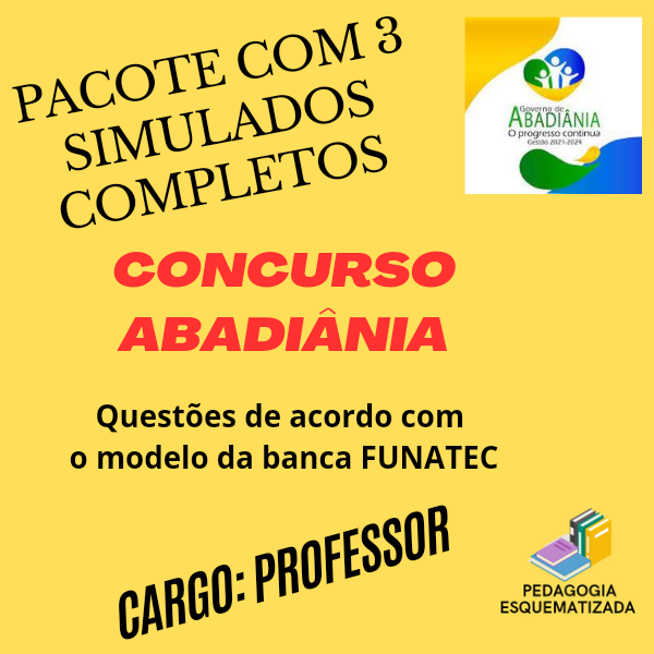 Pacote de Simulados - Concurso Abadiânia - Cargo Professor