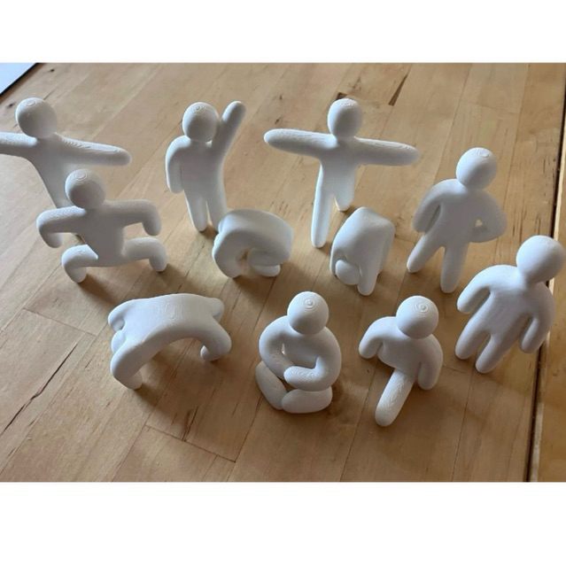 Kit 10 Bonecos Mecha Chameleon Personagens Poses Variadas Branco 3D