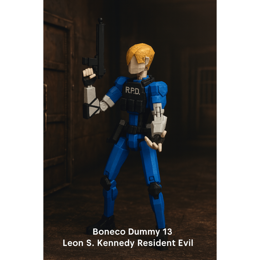 Boneco Dummy 13 Leon S. Kennedy Resident Evil Articulado Brinquedo Varias Poses - Impressão 3D