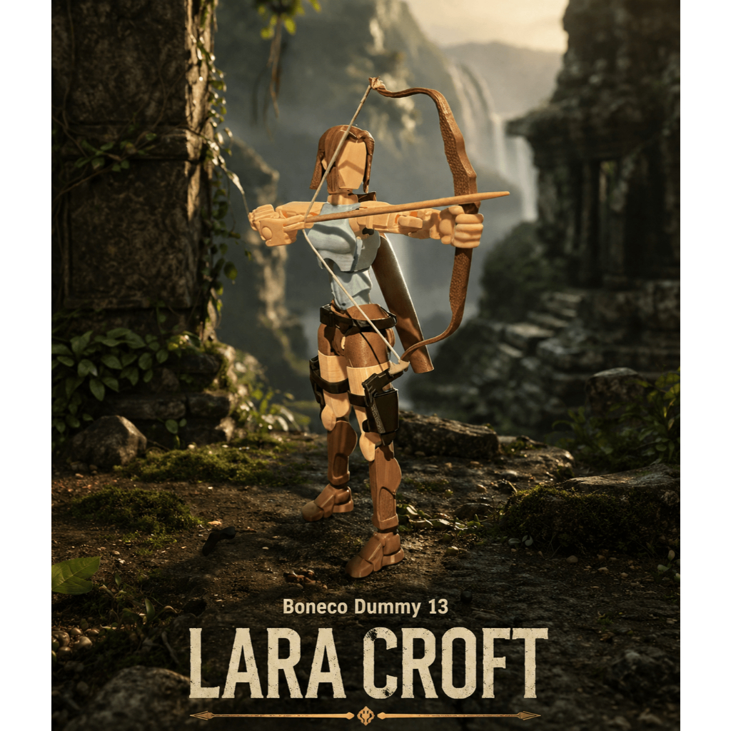 Boneco Dummy 13 Lara Croft Articulada Brinquedo + Assessórios - Montado