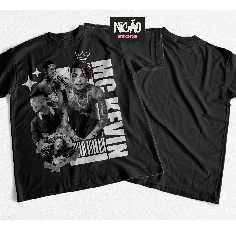 Camiseta Camisa Estampa MC Kevin Eterno Mcs Personalidades 100% Algodão 30.1 Qualidade Premium