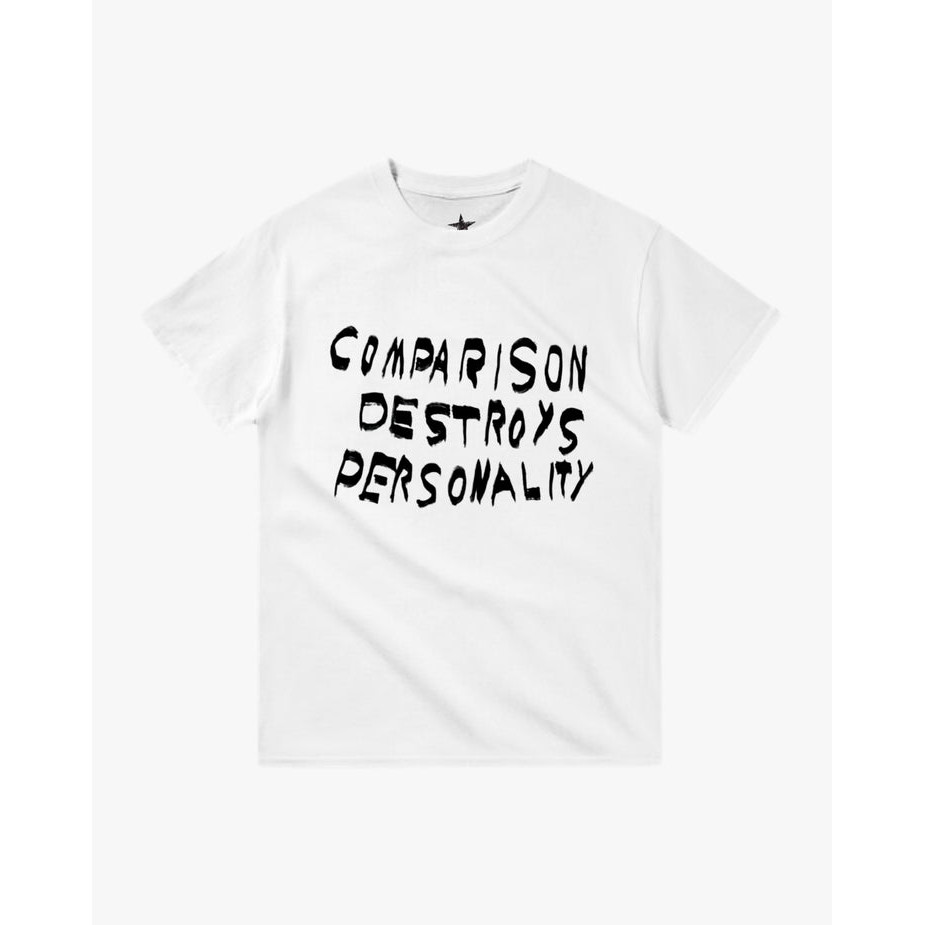 Camiseta Masculina Feminina Comparison Destroys Personality Frase Streetwear T‑shirt Unissex Envio Imediato