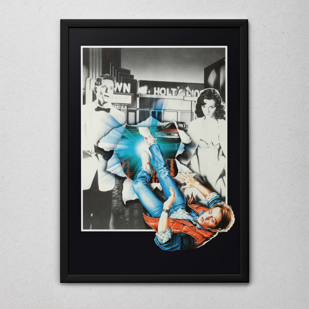 Quadro Decorativo De Volta Para o Futuro Com Moldura Marty McFly Doc Brown Filme Decoração Geek
