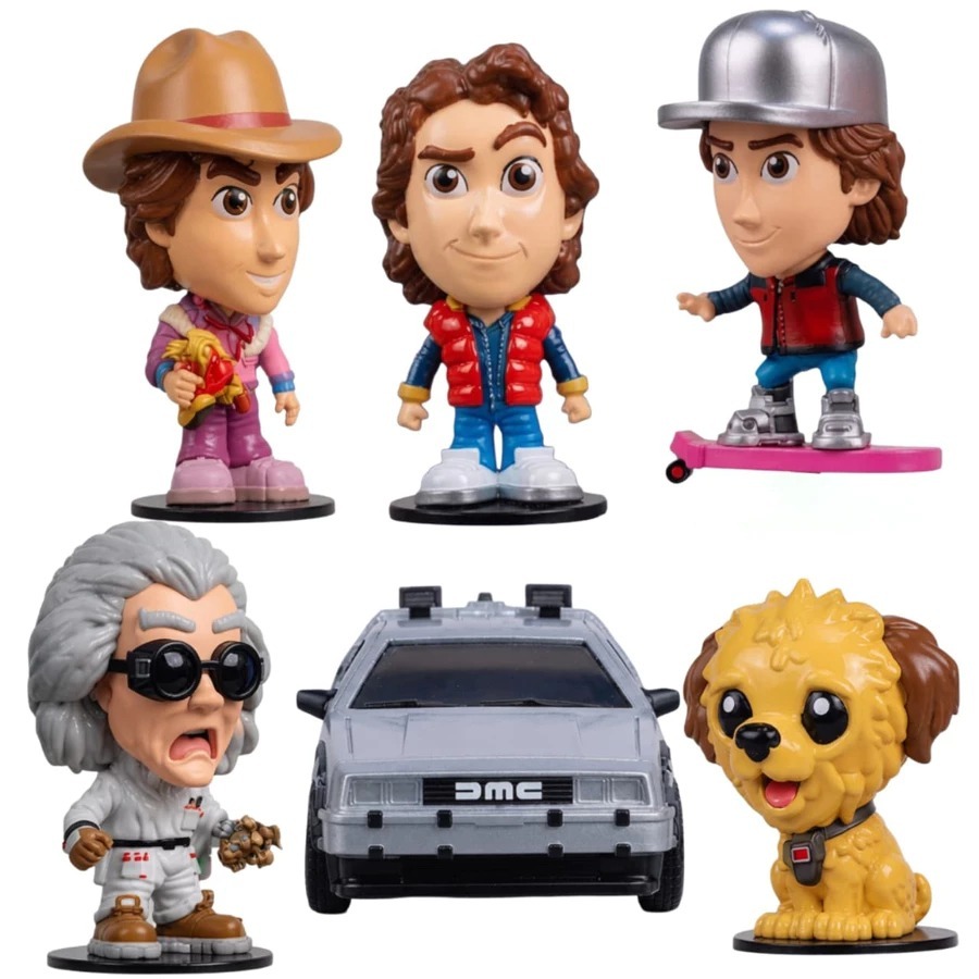 Coleção Completa Bonecos De Volta Para Futuro Carro Marty McFly Einstein Doc Brown Giraffas