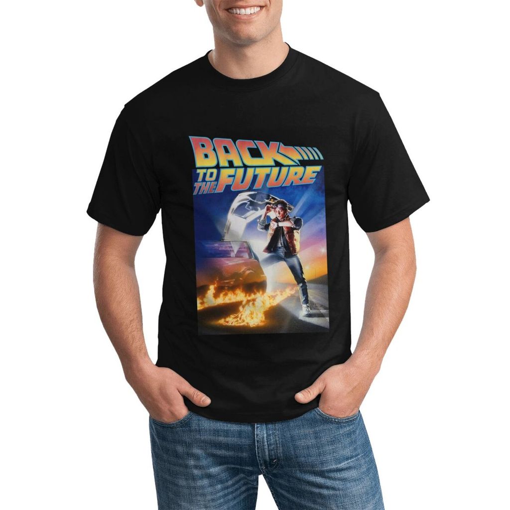 Pôster De Volta Para O Futuro Marty Mcfly Doc Brown Movie Delorean Camiseta De Algodão Plus Size De Alta Qualidade Uso D