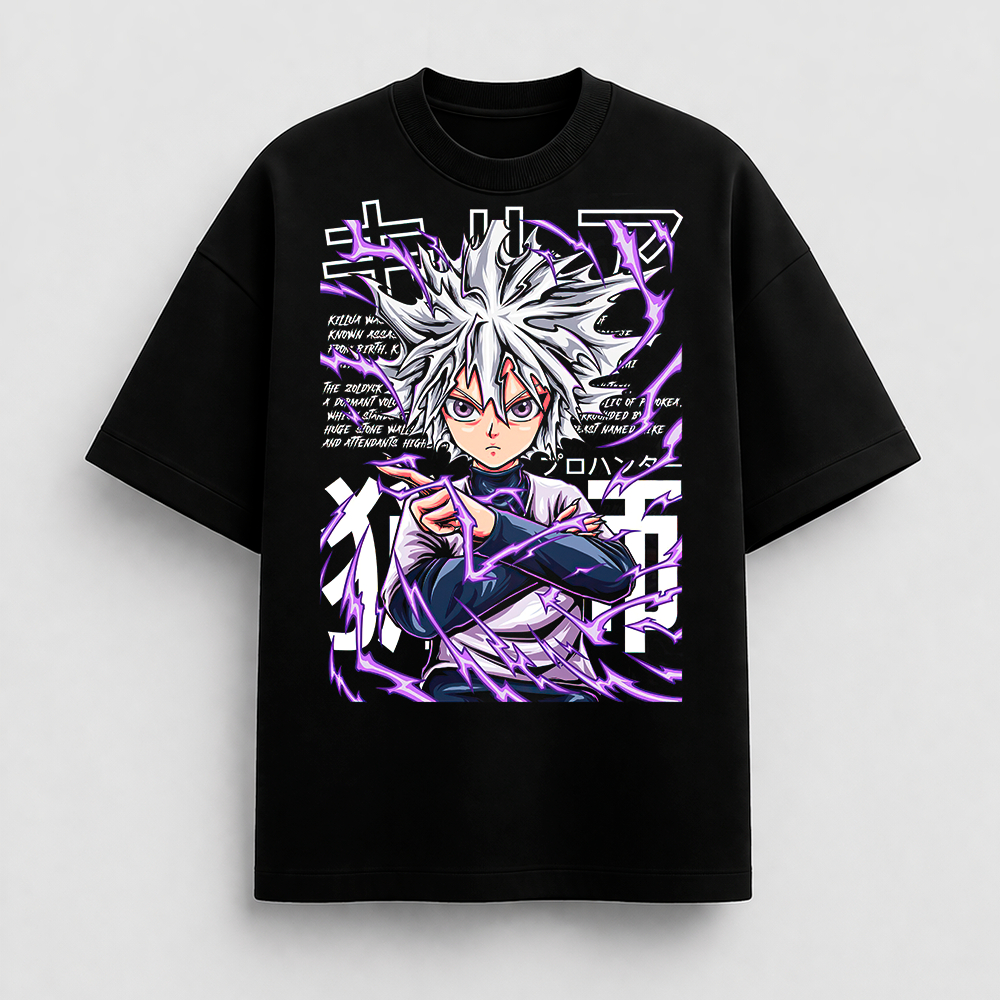 Camisa Camiseta Basica anime Killua Zoldyck Hunter × Hunter graphic print em algodao unissex