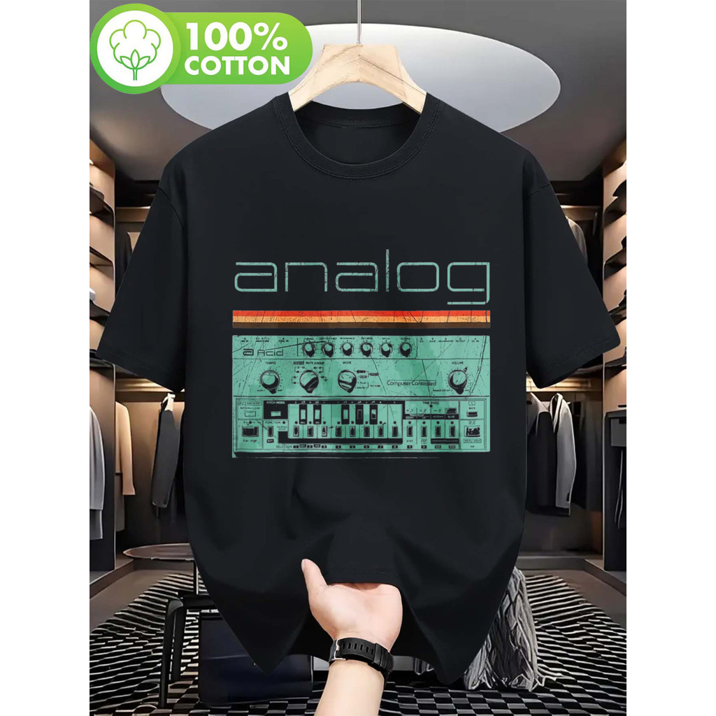Camiseta Masculina Vintage Sintetizador Analog Retrô 80s Produtor Musical Premium Confortável Atemporal Casual