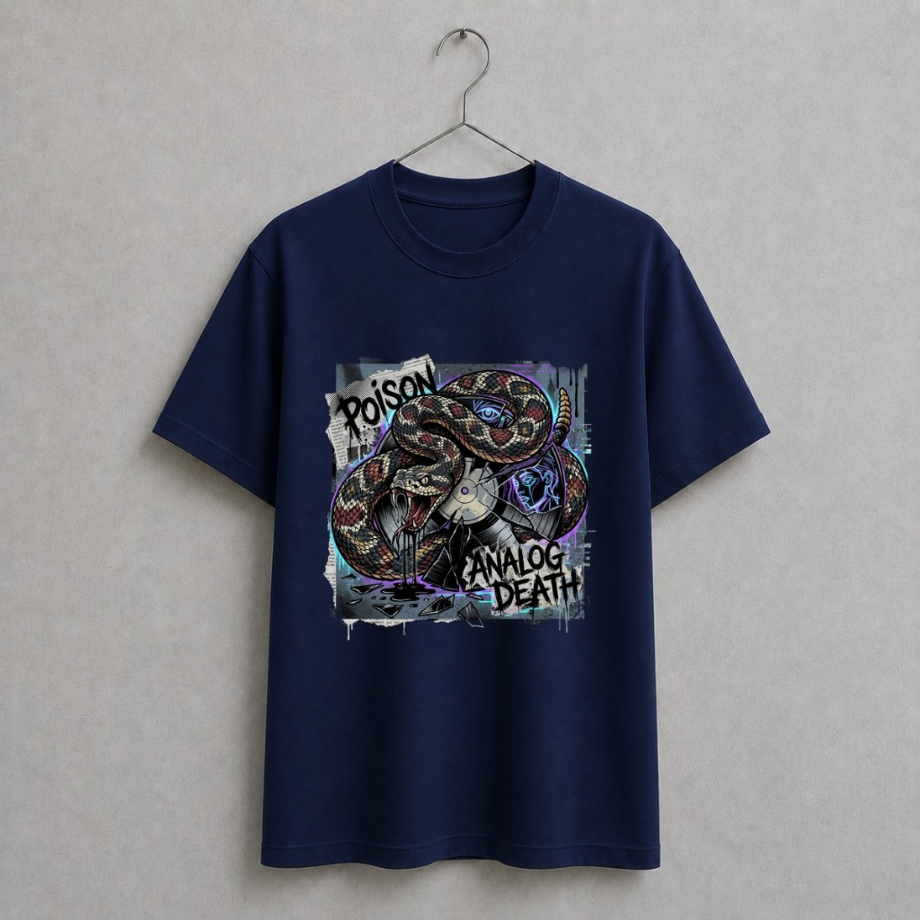 Camiseta Unissex Algodão 100% Estampada Banda Rock Poison Cibra Analog Death Camisa Casual Básica Clássicos