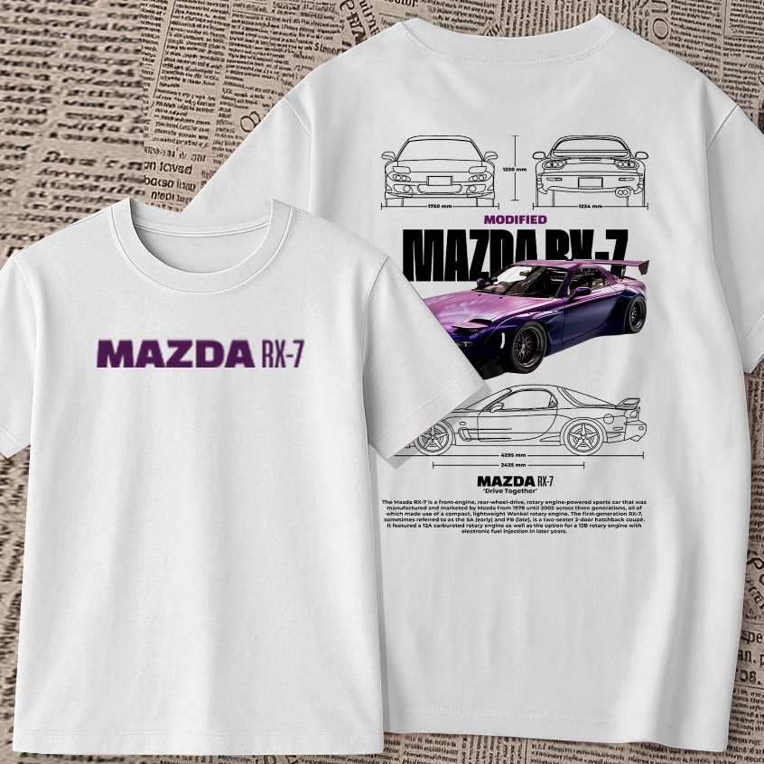 Camiseta estampada - Modified Mazda rx-7 | carro de corrida | blusa unissex premium 100% algodão