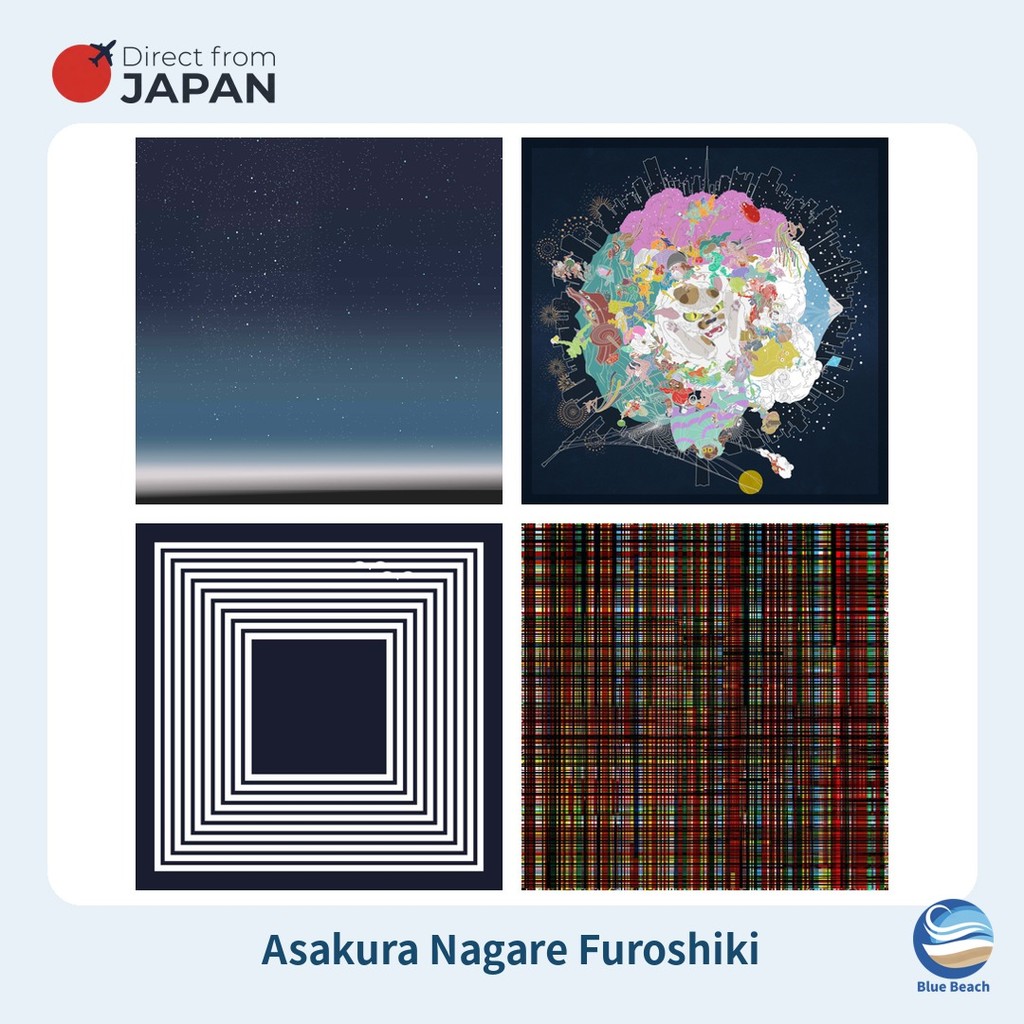 Asakura Furoshiki Nagare/Pano Repelente/Starry Sky Mononoke Night Marine Border Flag Check