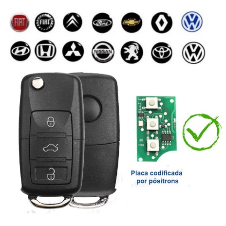 Chave Canivete Para Alarme Positron Original Funciona Em Todos Alarmes Exceto Keyless e Presença