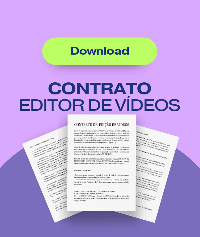 Modelo de Contrato para Editores de Vídeo | OFICIAL E VALIDADO POR ADVOGADO