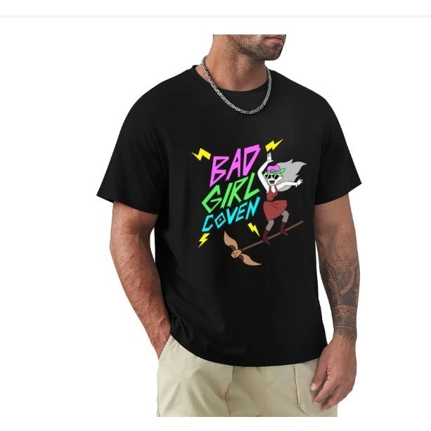 Camiseta de Bad Girl Coven Sticker Streetwear Algodão Unissex