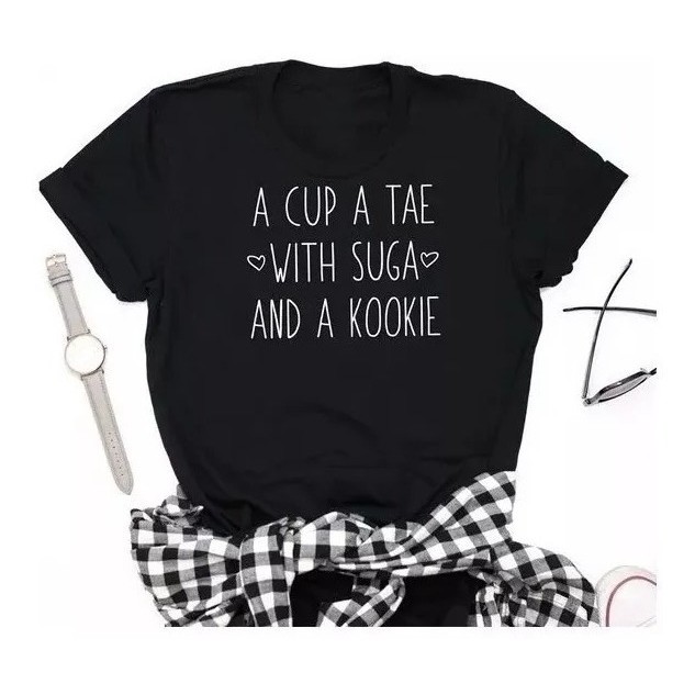 Camisabts Suga Kpop Ulzzang Stickers Camisa 100% Algodão