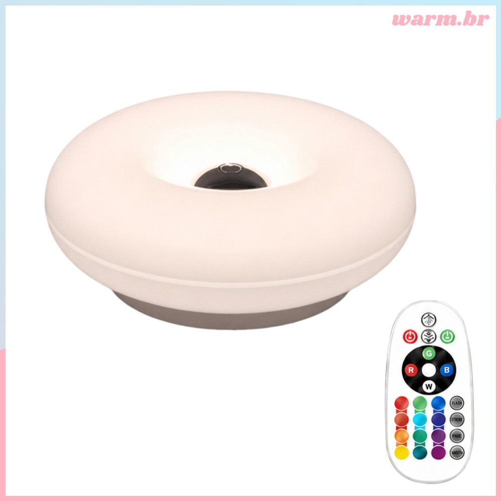 16 Cores RGB Recarregável Donut Night Light Touch Remoto Lâmpada De Quarto Sem Fio [waroom.br]