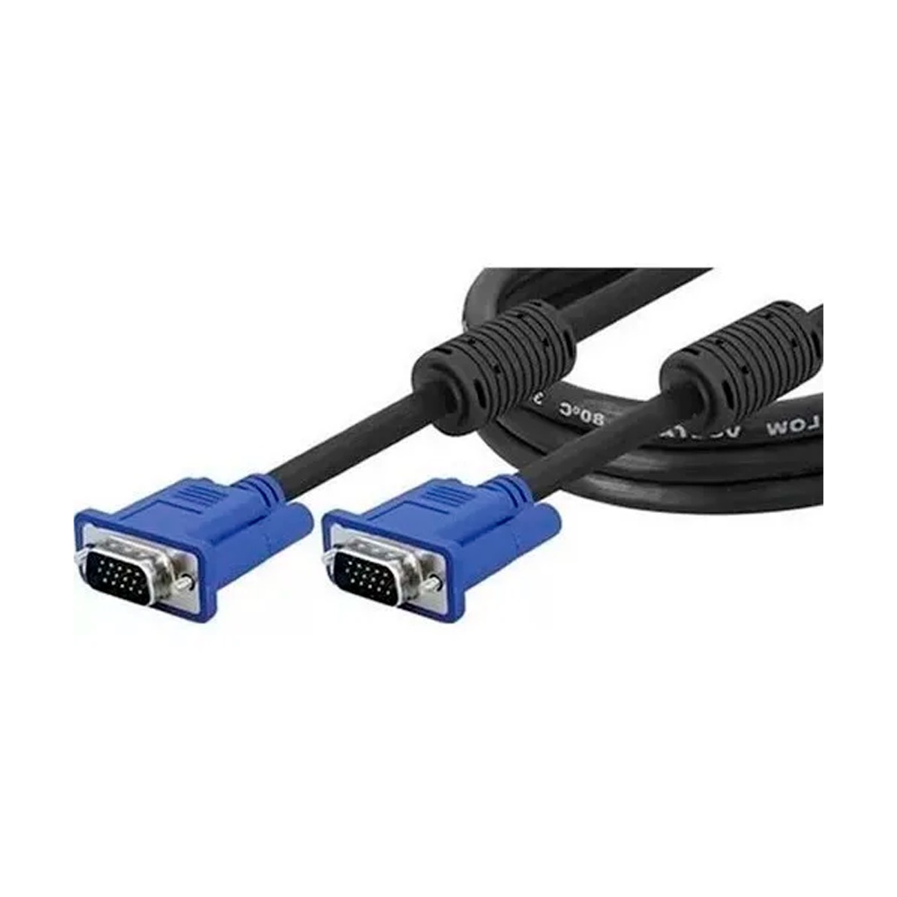 Cabo Vga 1,8m Monitor Lcd Pc Tv Projetor Com Filtro