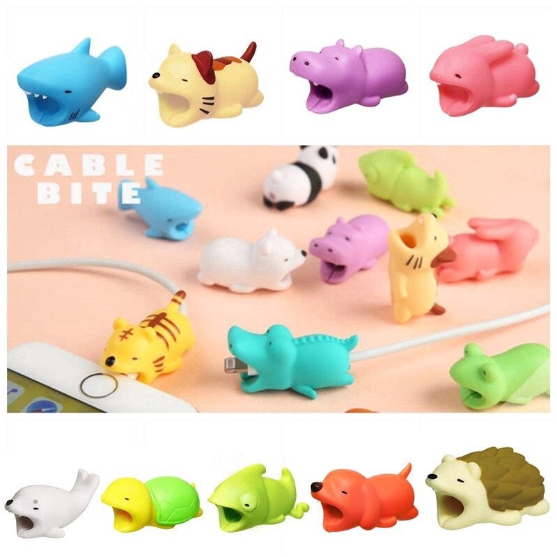 Animais Dos Desenhos Animados Mordida Carregador USB Capa Protetora De Dados Para Iphone Ipad Fio proteção