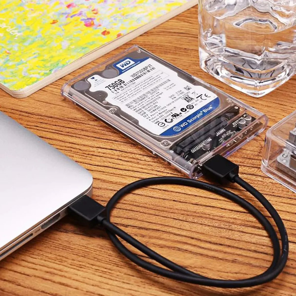 Case Para Hd Externo Transparente Notebook Sata 2.5 Usb 3.0
