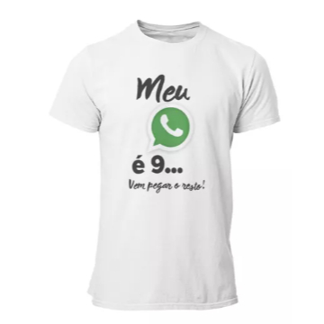 Camiseta Unissex Estampa Carnaval Meu Whats É 9 Frase Humor 100% Algodão
