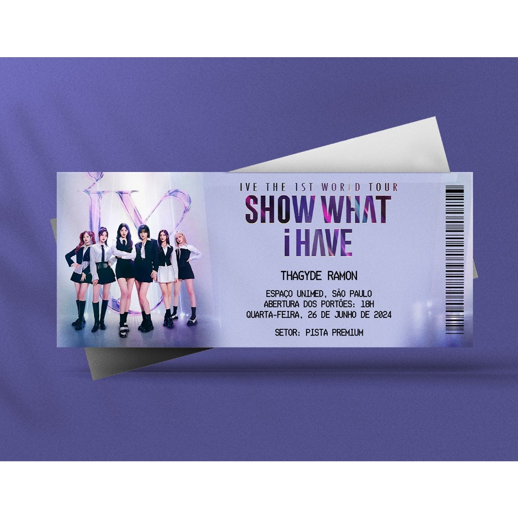 Ingresso Holográfico Personalizado Ive 1st World Tour 'Show What I Have'