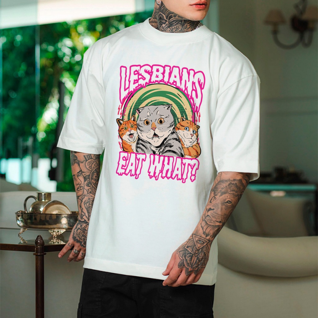 Camiseta Oversized Camisa StreetWear Lesbians Eat What ? Envio Imediato Malhão Premium OVER-249