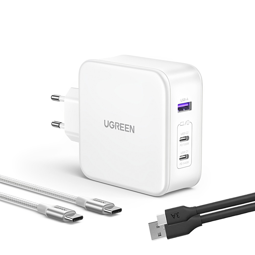 Carregador Ugreen Usb A/C 140W GaN Tech+Cabo Usb C 2M  +Cabo (K-5664-5887)