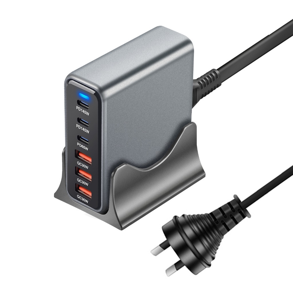 Estação De Carregamento GaN 435W 140W 3C3A Multi Porta Desktop PD3.1 USB-C Rápido Para Portátil Macbook Telefone Tablet