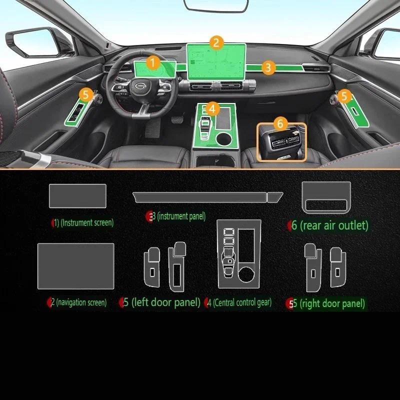 Filme Transparente Tpu Para Trumpchi GAC MOTOR EMKOO PRO Adesivo Interior Do Carro Console De Tela Painel Acessórios De