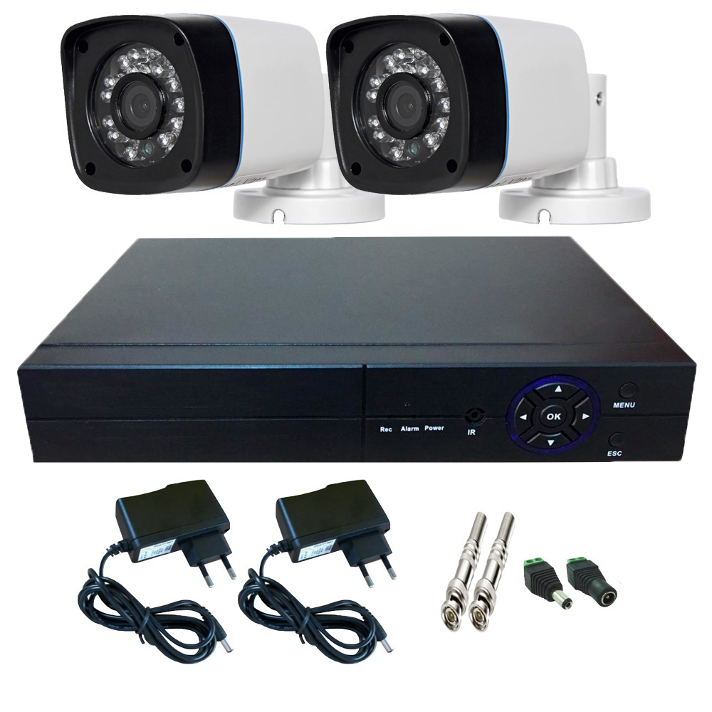 Kit Monitoramento 2 Câmeras HD 720P Dvr 4 Canais 5X1