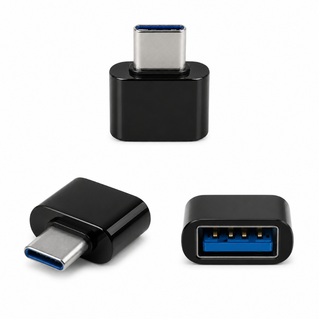 Adaptador Tipo C Otg Conecta Pendrive Para Celular Tablet Cor Preto Otg Usb Para Tipo C