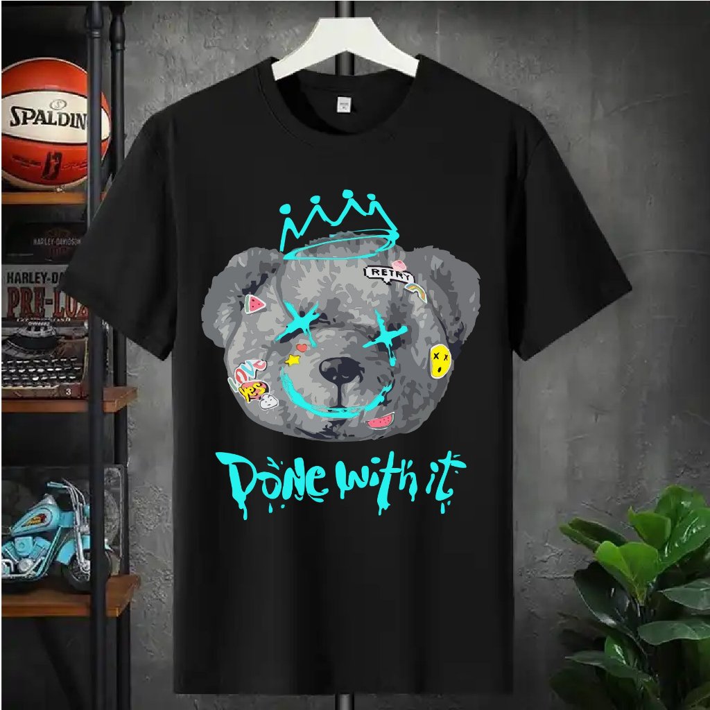 Camiseta Masculina Algodão Premium Streetwear Adulto, Infantil e Plus Size Done With It