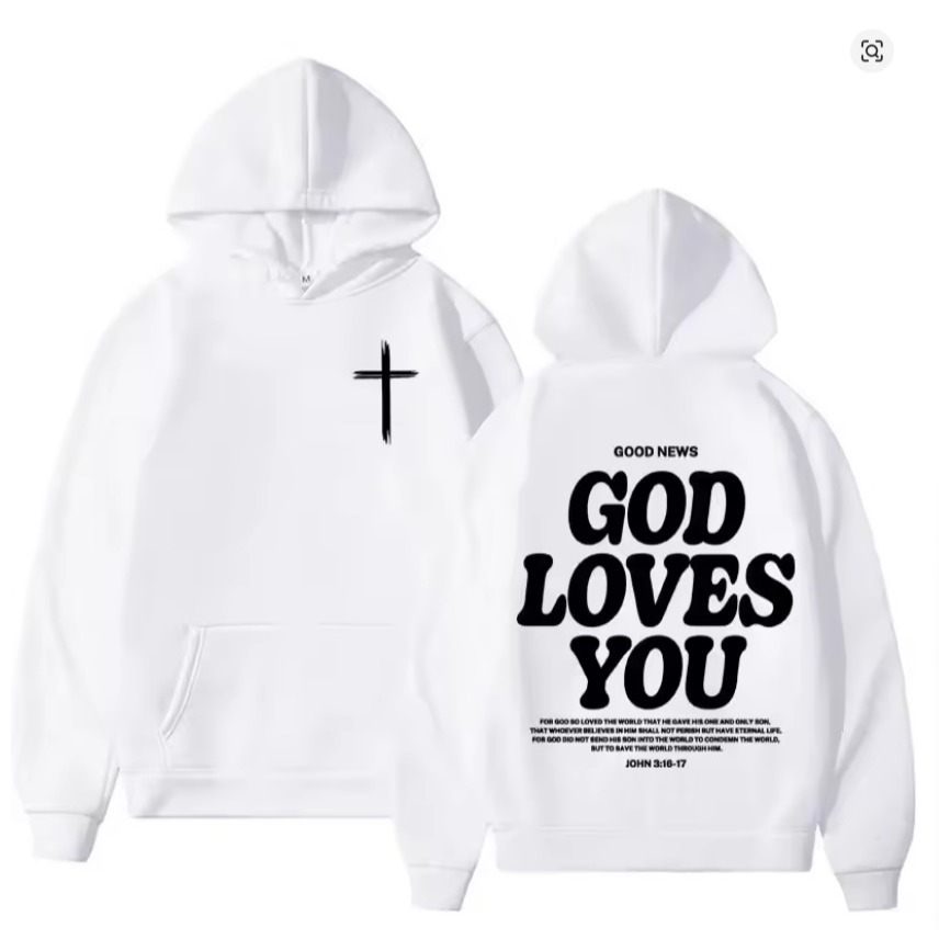 Moletom Canguru Blusa De Frio God Loves You Jesus Faith Eyes