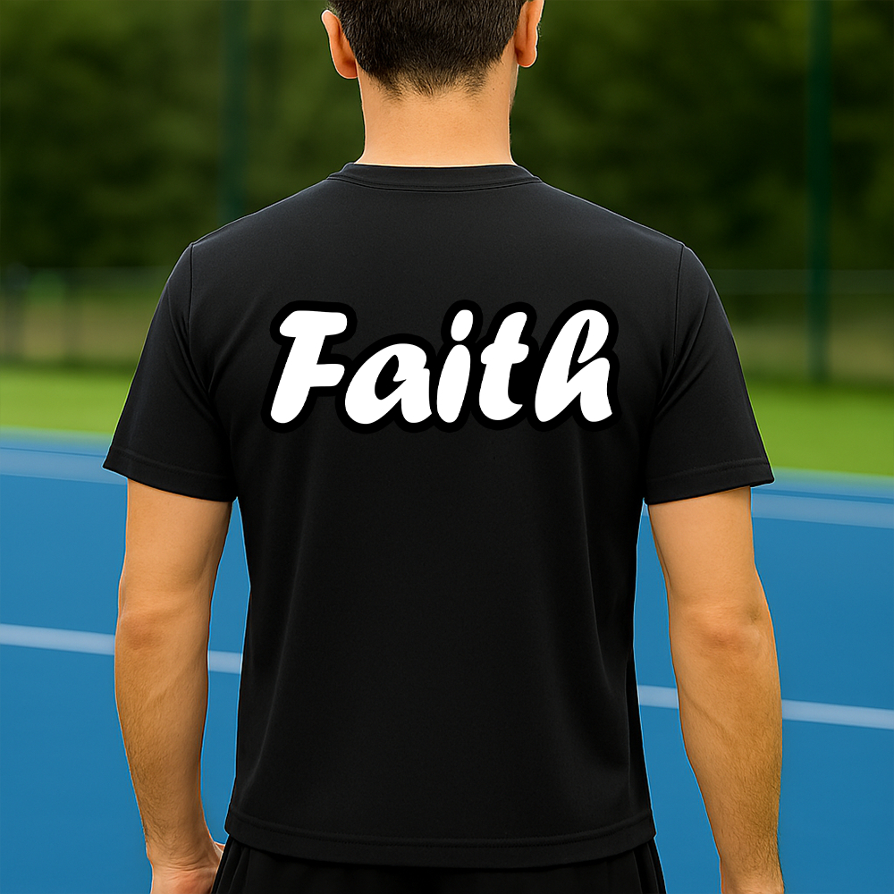 Camiseta Dry Fit Masculina Estampada Faith P ao GG Leve Respirável Academia Treino