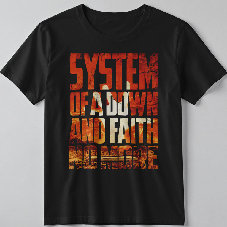 Camiseta System Of A Down And Faith No More Show no Brasil 100% Algodão Unissex Masculino Feminino Plus Size