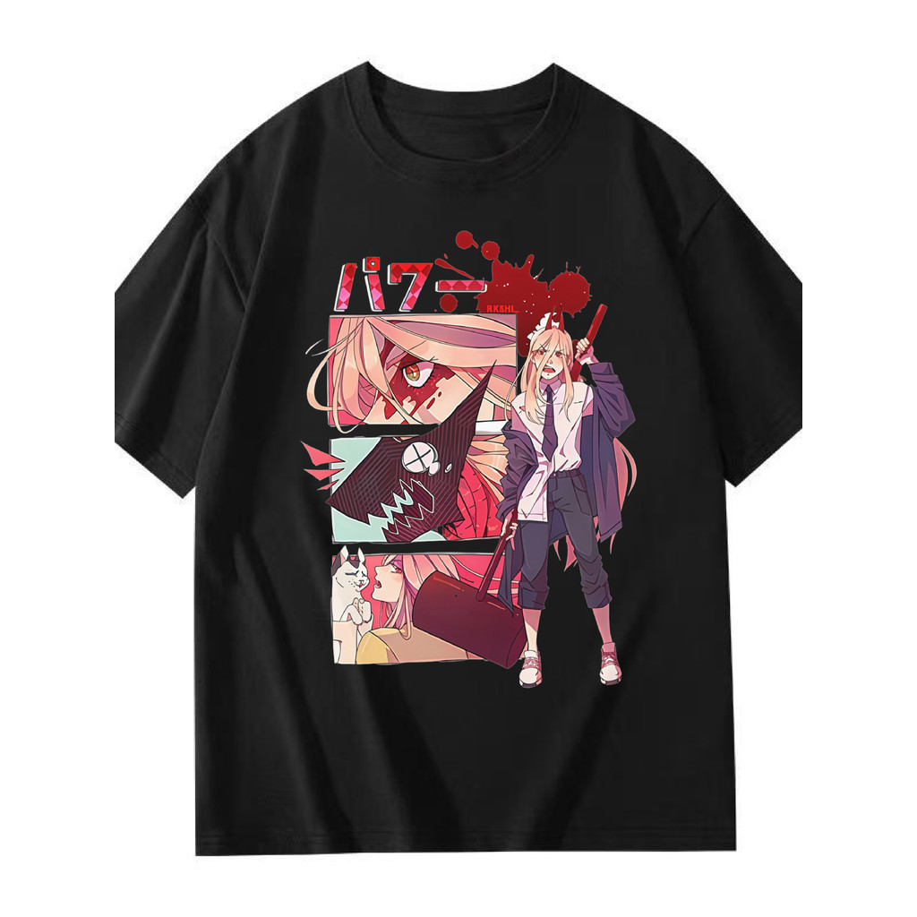 Camiseta Masculina Anime Power Girl Monster Action Packed Print Manga Confortável Poderosa Divertida Cosplay