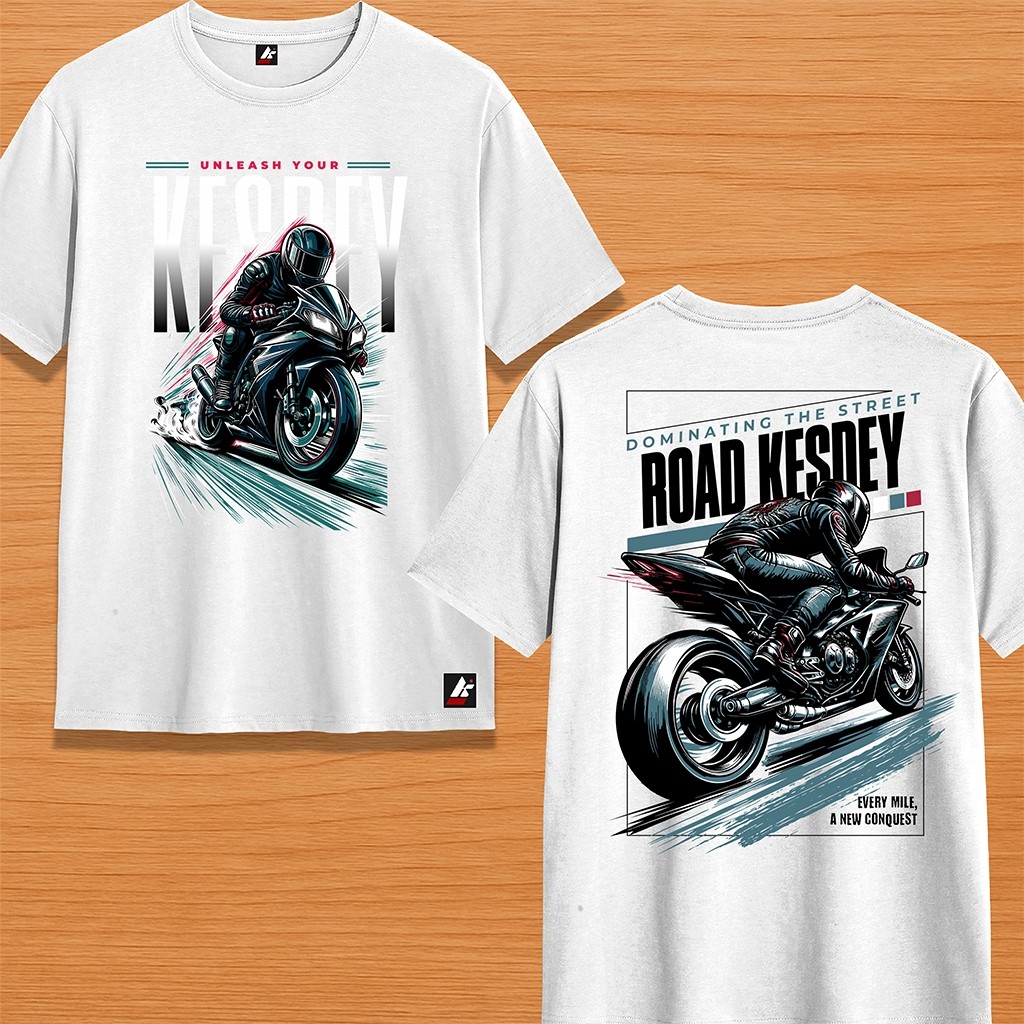 Camiseta Streetwear Masculina Feminina camisa 100% Algodão Estampada ROAD KESDEY MOTO