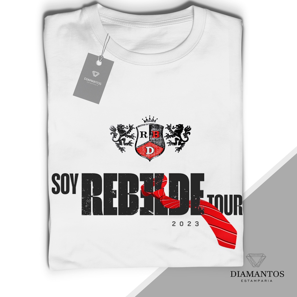 Camiseta Soy Rebelde Tour Logo RBD Unissex e Babylook Malha Elastano