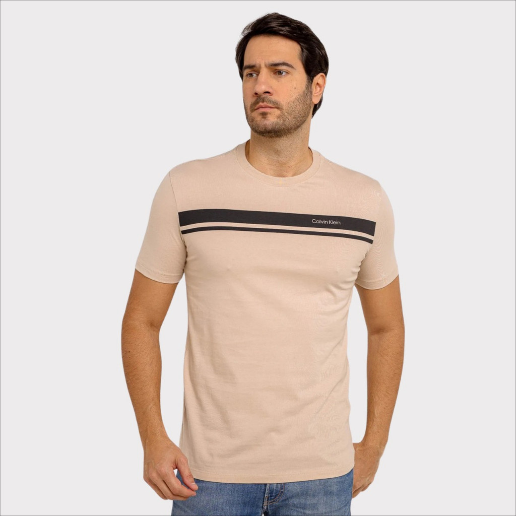 Camiseta Calvin Klein Logo Listras