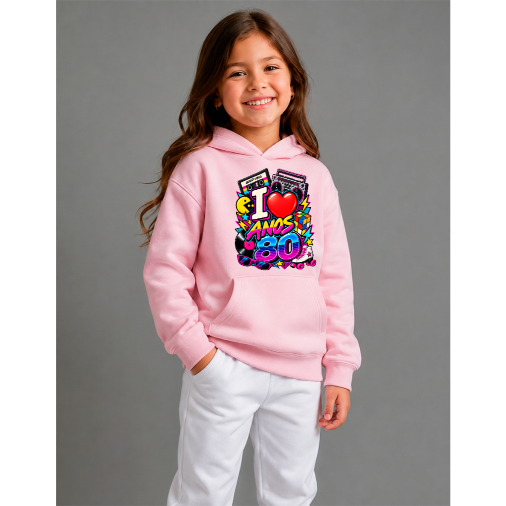Blusa moletom infantil Retro Anos 80 Flash Back