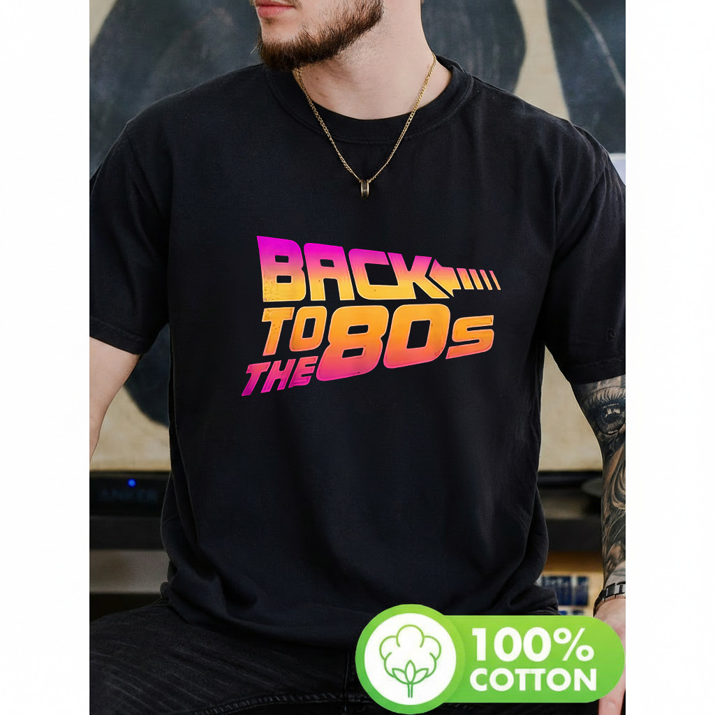 Camiseta Masculina Retro 80s Estampa Back to the 80s Moderna Atemporal Estilosa Tendência