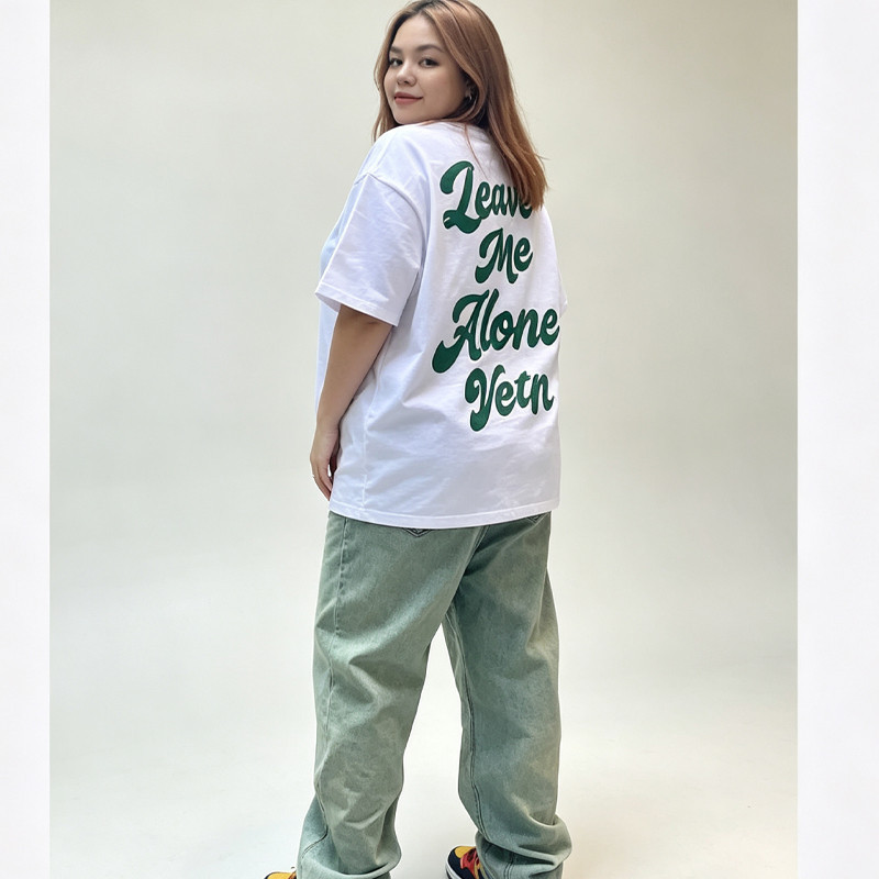 [Roupas femininas plus size] Camiseta Casual solta 150kg pode usar 150kg Plus Size Fat mm National Trendy Street Loose P