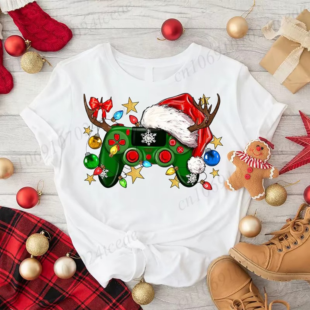 Camiseta Natal Camisa Plus Size Harajuku Streetwear Jogo Gamer Engraçado Novidade Blusa Envio Rápido