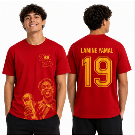 camiseta algodão Lamine Yamal jogador futebol melhor preço estampa duradoura 2026 campeão