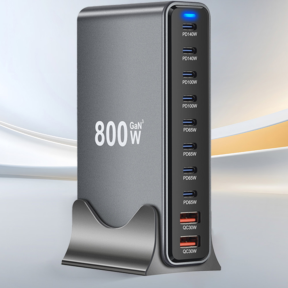 2025 Novo 800W GaN Carregamento Rápido PD3.1 PPS 10 Portas USB C Tipo Adaptadores De Estação De Carregador Para iPhone S